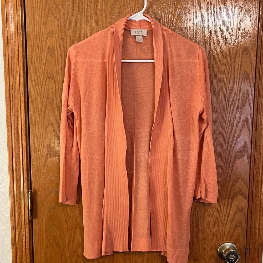 LOFT Coral Cardigan